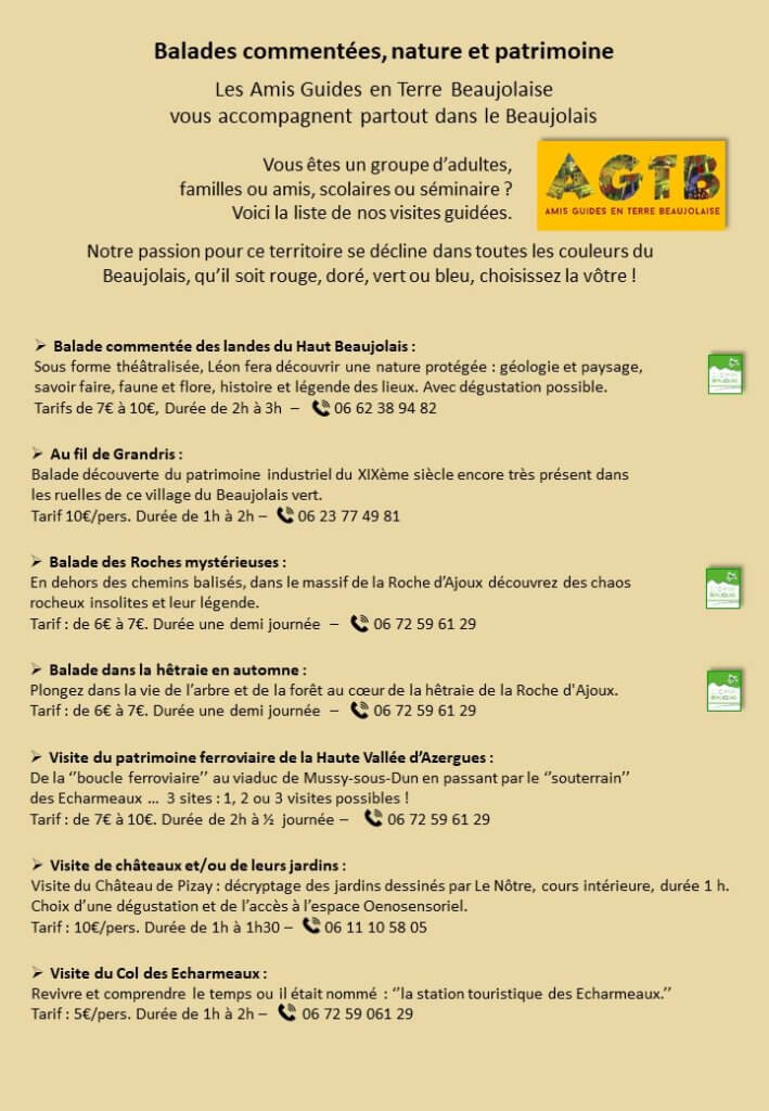 Catalogue des visites guidées et balades accompagnées des AGTB, page 1