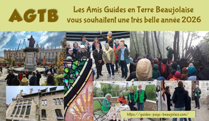 Carte de vœux des Amis Guides en Terre Beaujolaise 2026